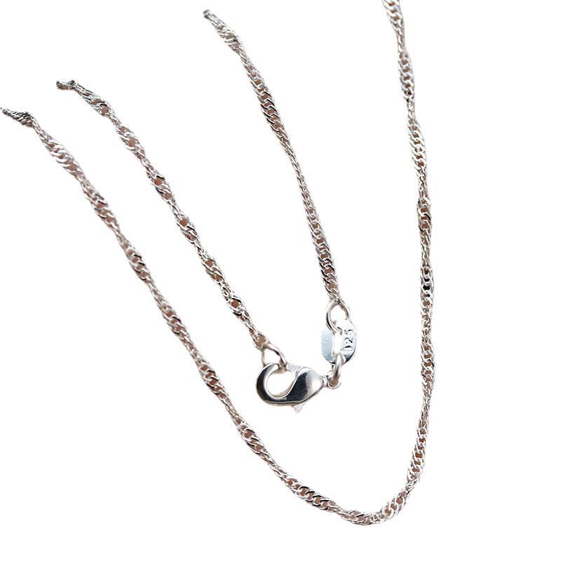 Women's Sier Plated Jewelry Water Wave Chain Necklaces