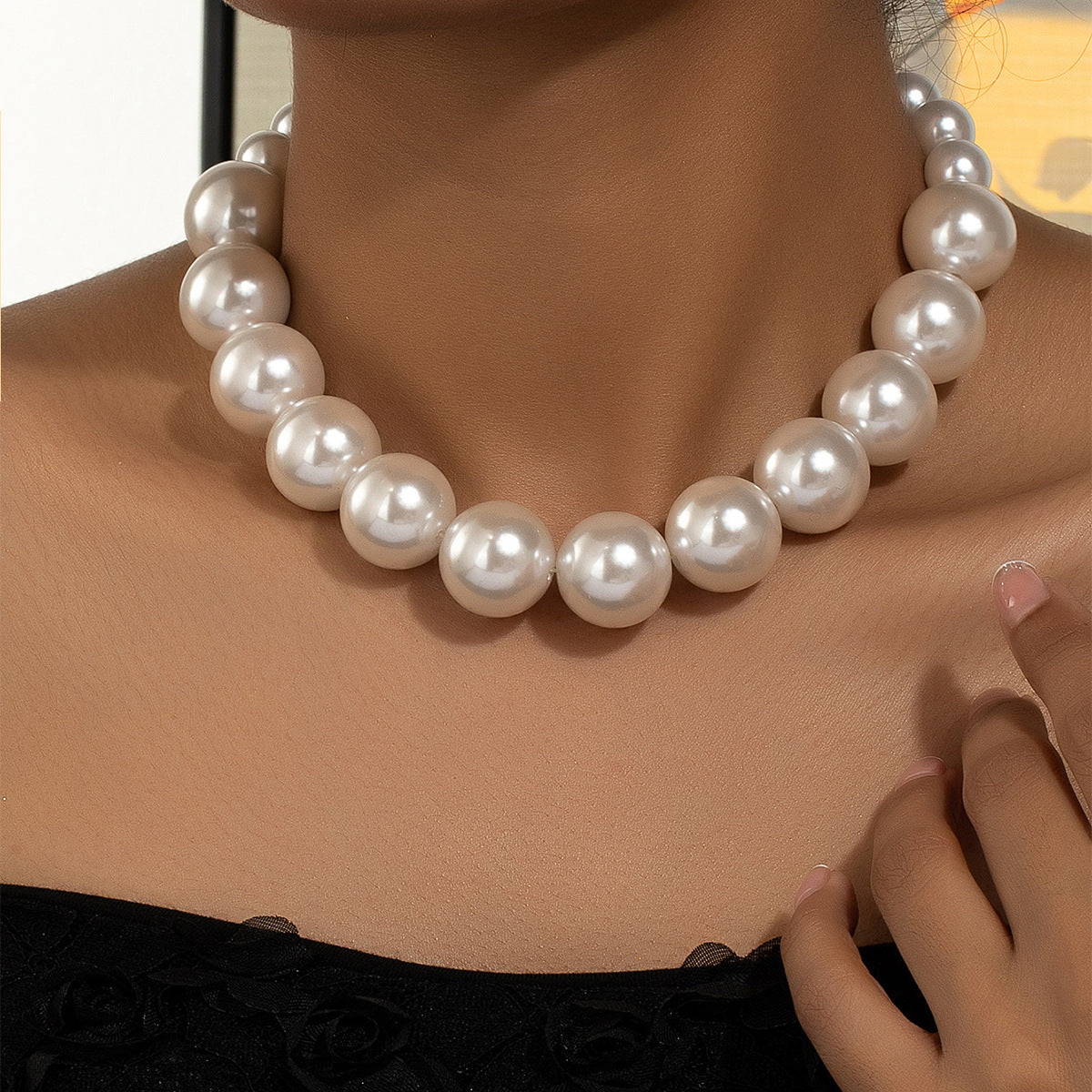 Vintage Beaded Chain Ethnic Imitation Pearl Niche Necklace