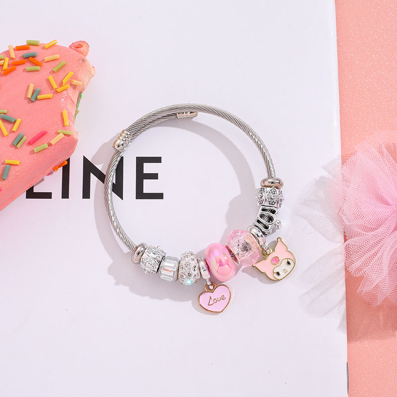 Korean Stainless Steel Beaded For Best Friend Cartoon My Bracelets