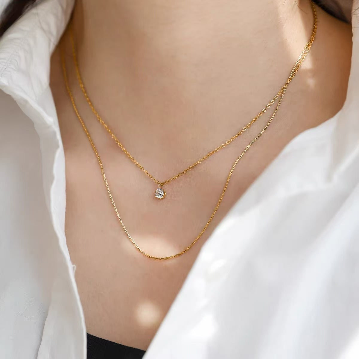 Women's Simple Temperament Cold Style Titanium Necklaces