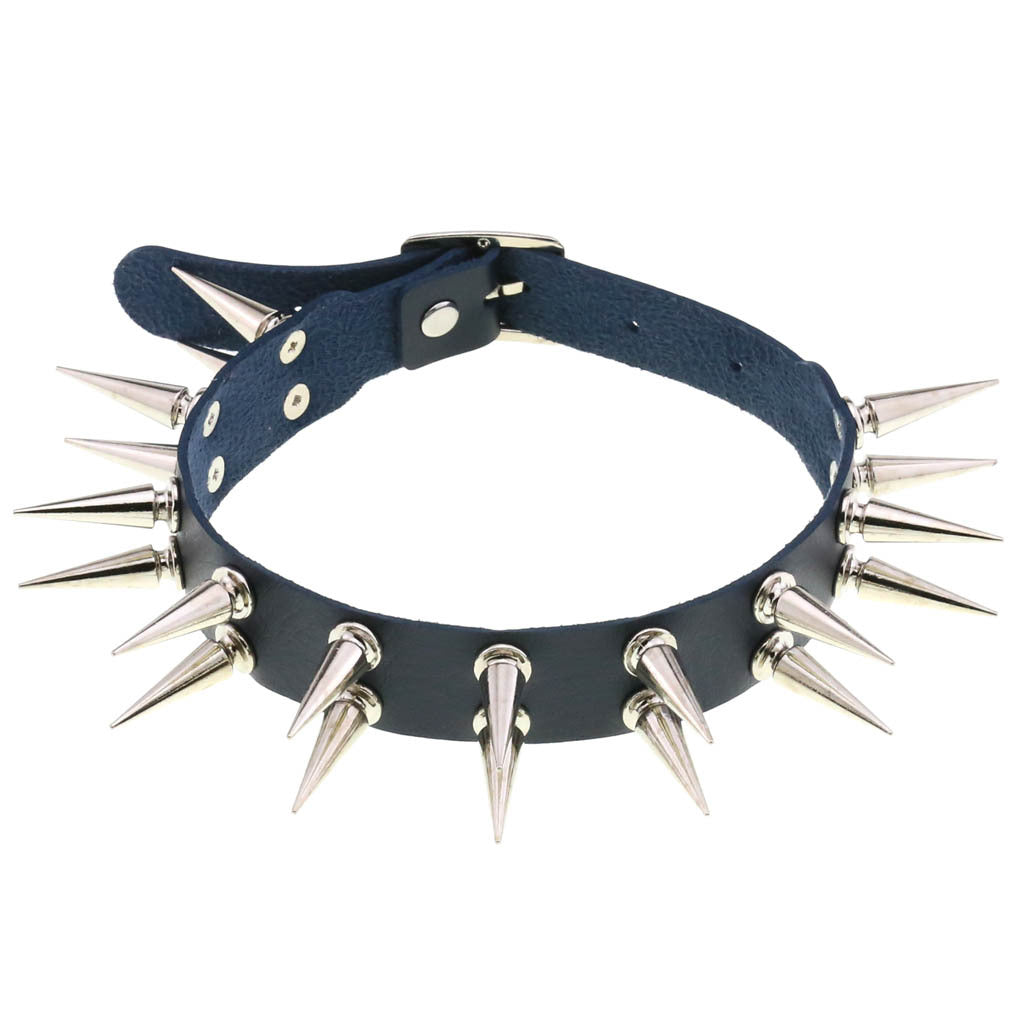 Creative Double Row Rivet Pointed Nail Collar