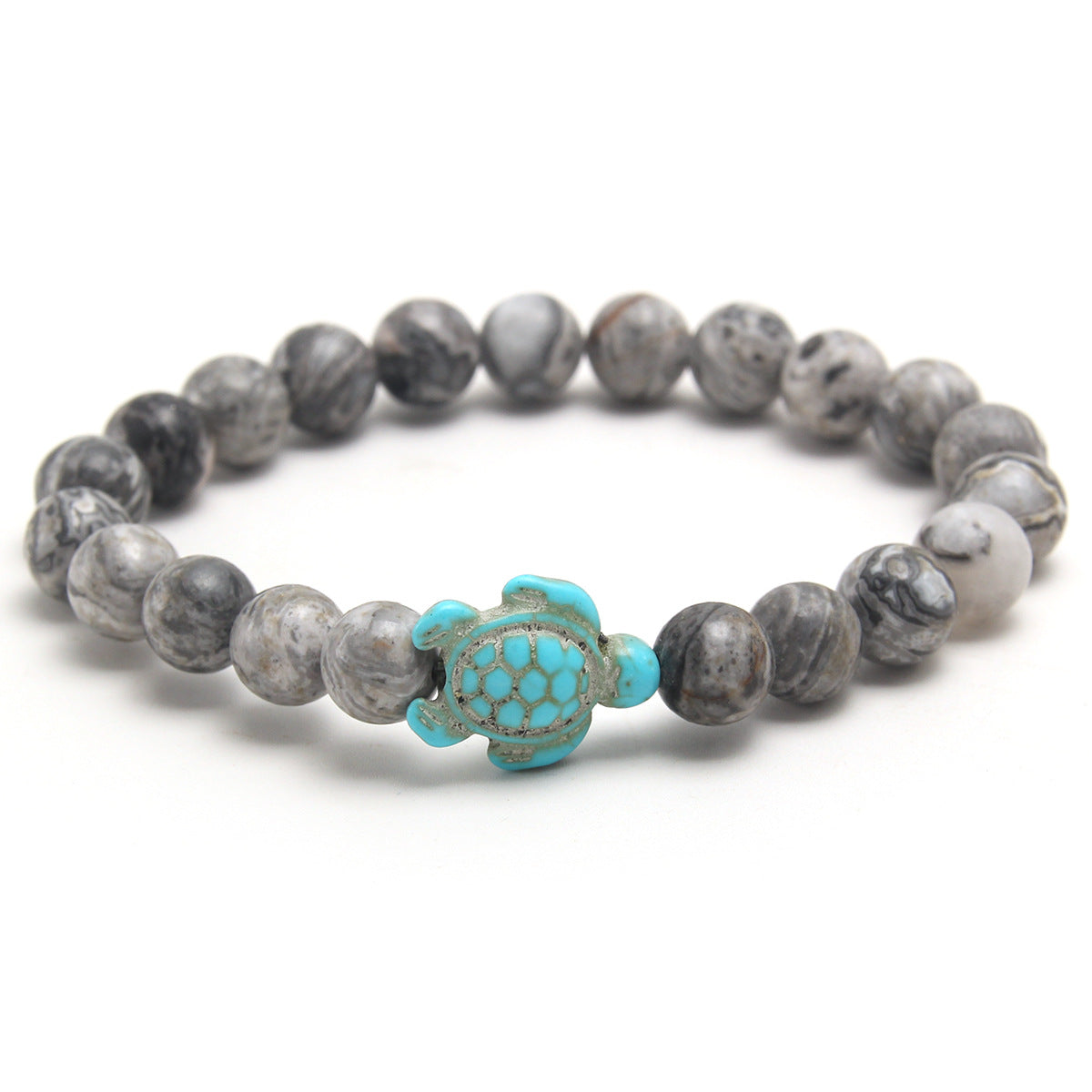Durable Attractive Natural Stone Turtle Stretch Bracelets