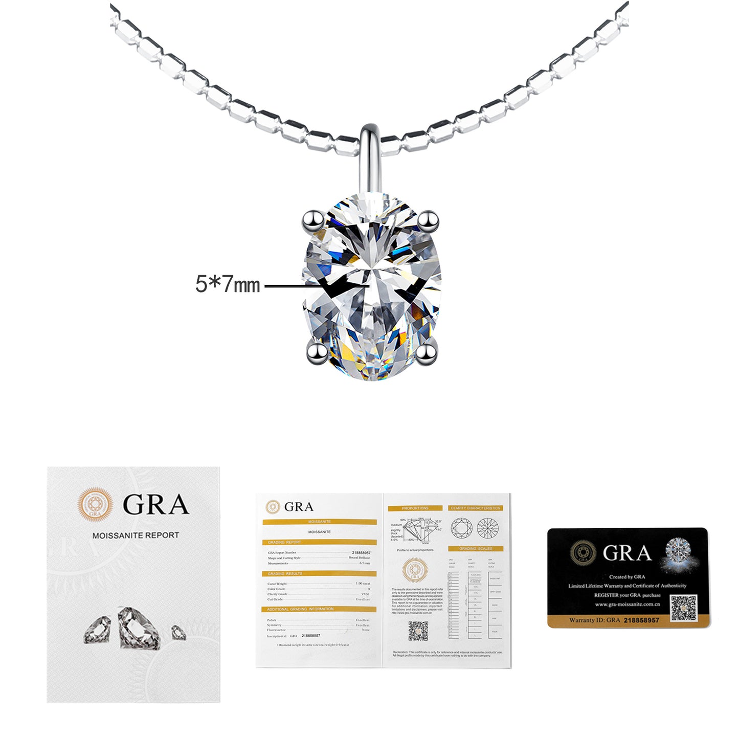 Women's Sier Moissanite Clavicle Chain Detachable Korean Necklaces