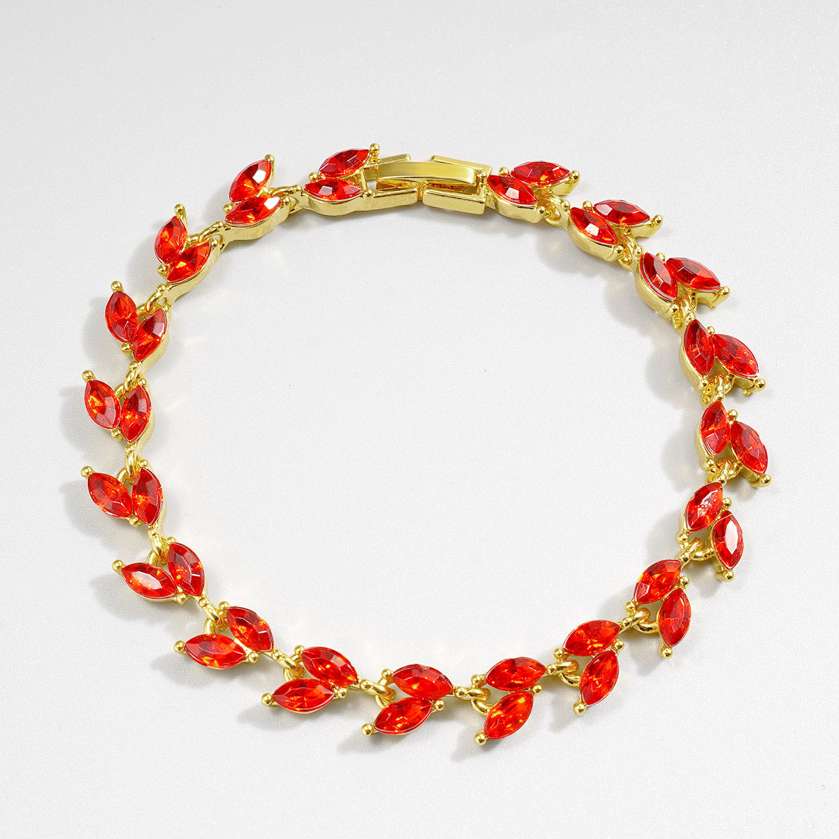 Green Zircon Female Small Willow Leaf Crowd Bracelet