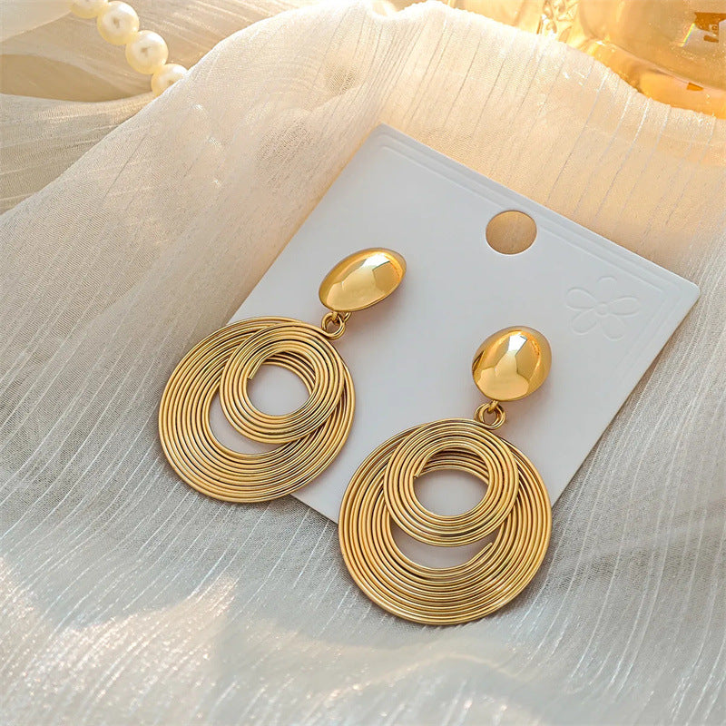 Winding Geometric Ear Metal Design Fashion Personality High-grade High-key Earrings