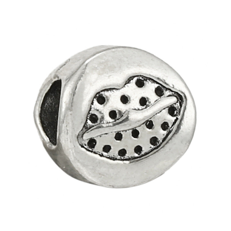 Alloy Large Hole Beads Hollowed Heart Shape Jewelry Accessories