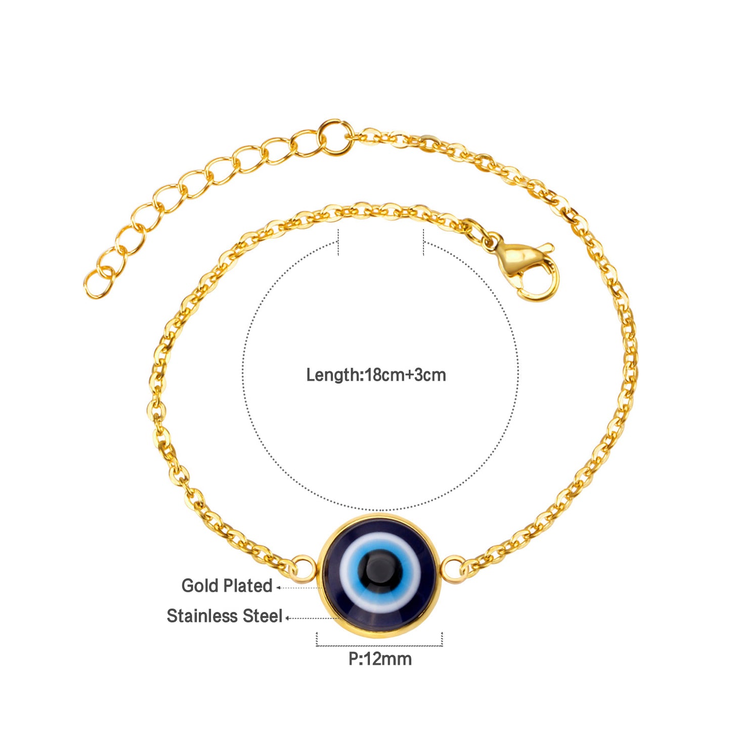 Women's Devil's Eye Niche Fashion Electroplated Metal Hand Bracelets