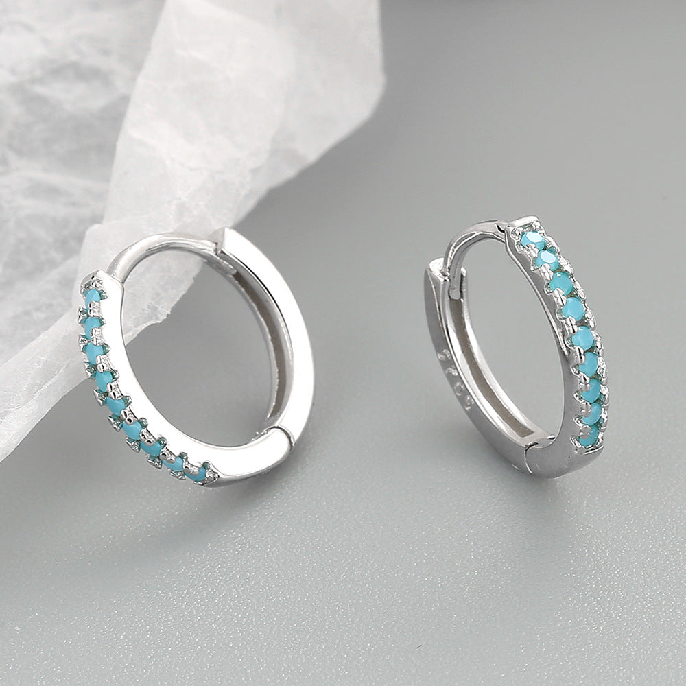 Women's Style Turquoise Zircon Gold-plated Ear Clip Hip Earrings
