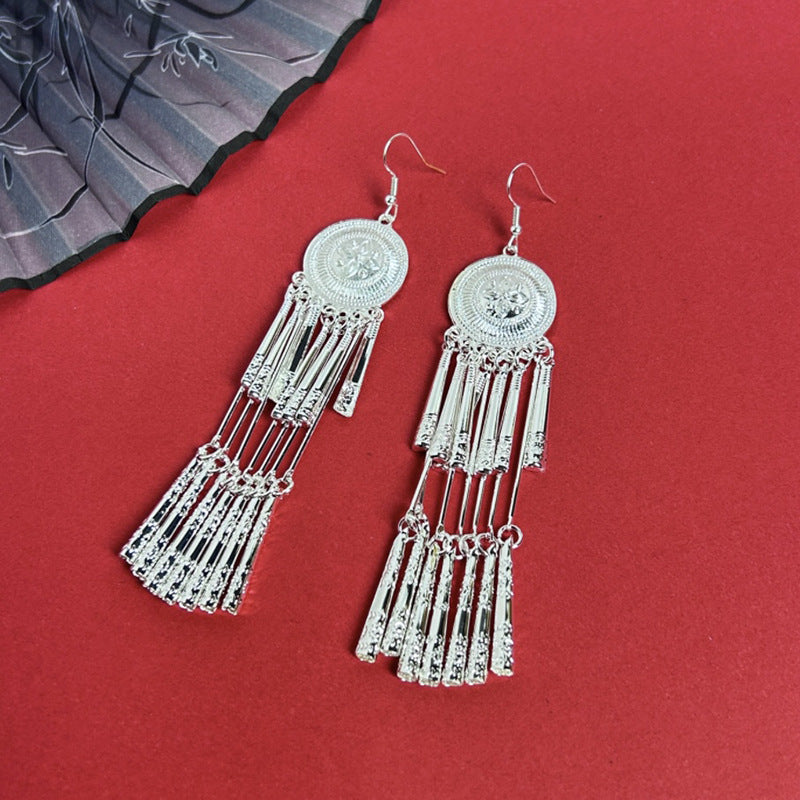 Ethnic Style Peacock Retro Ear Hook Earrings