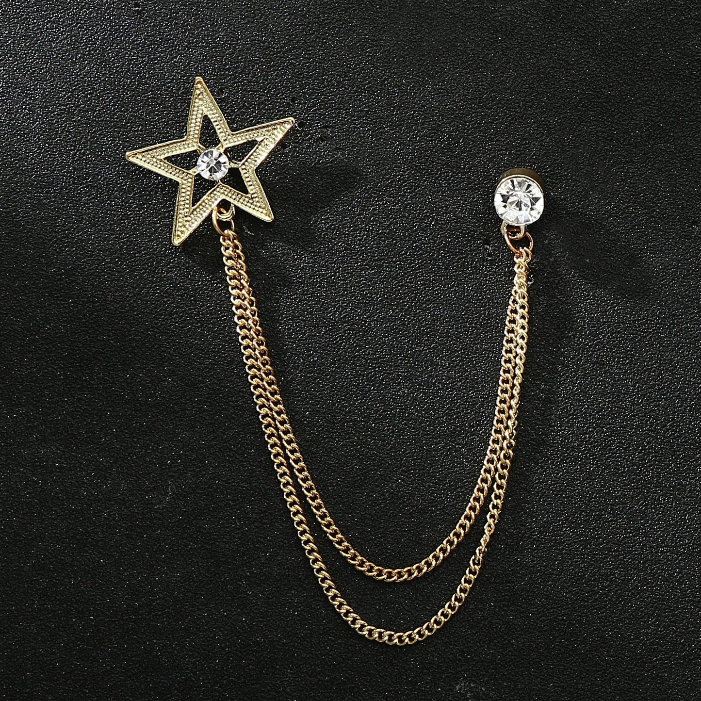 Men's Collar Pin Five-pointed Star Corsage Simple Brooches