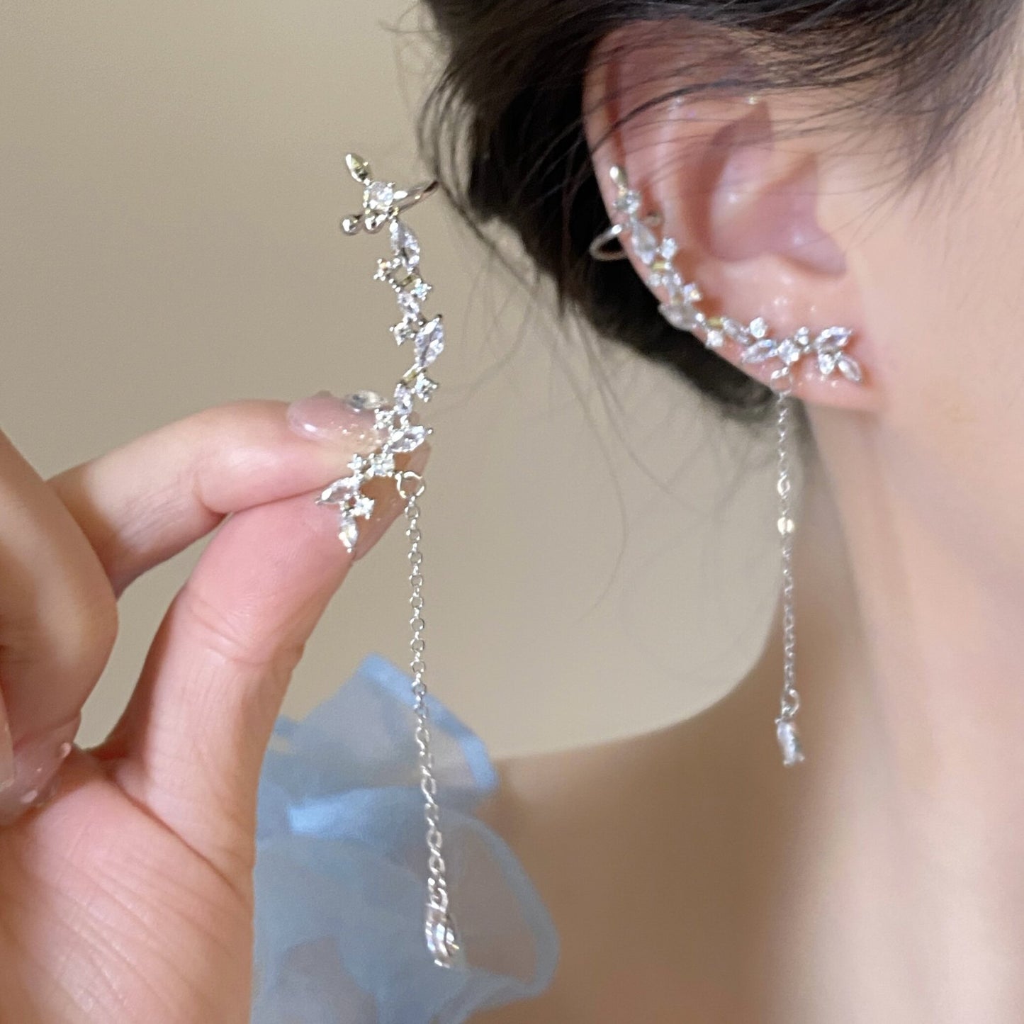 Ear Water Drop Long Clip Female Hot Exquisite Rings