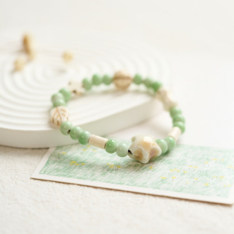 Mint Mamba Color Ceramic Chinese Style Simple Fresh Bracelets