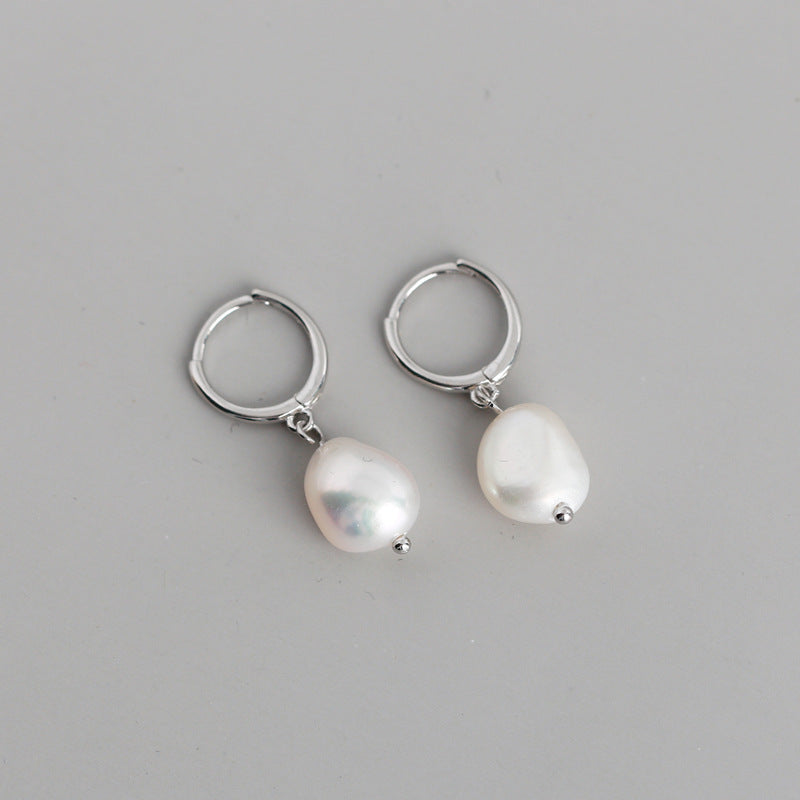 Women's Irregular Baroque Pearl High-grade Light Luxury Temperament Ear Earrings