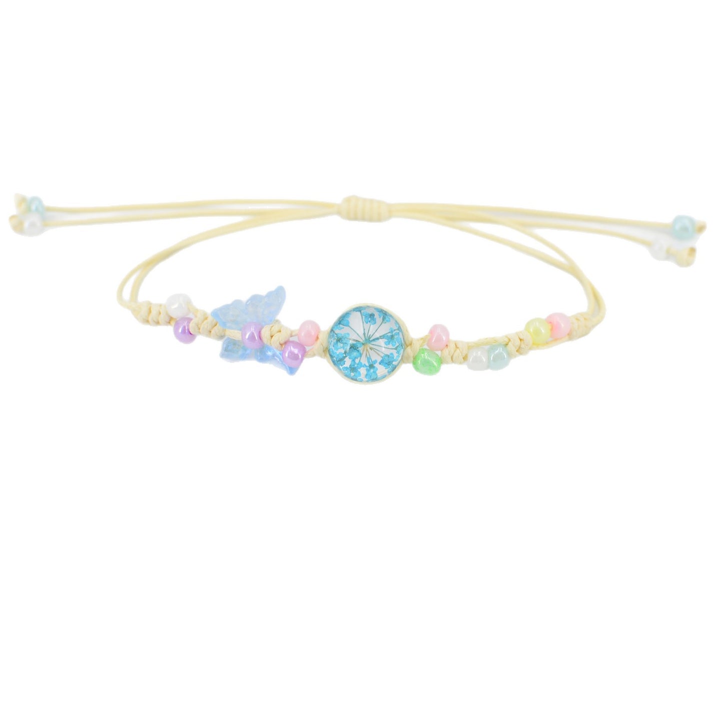 Dried Flower Preserved Fresh Real Butterfly Bracelet