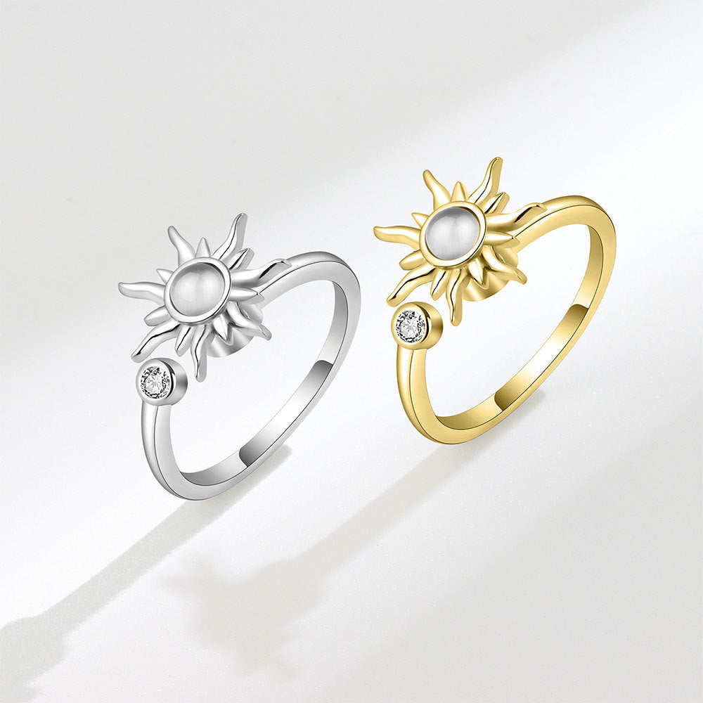 Release Pressure Sunflower Female Minority Simple Atmospheric Rotatable Index Rings