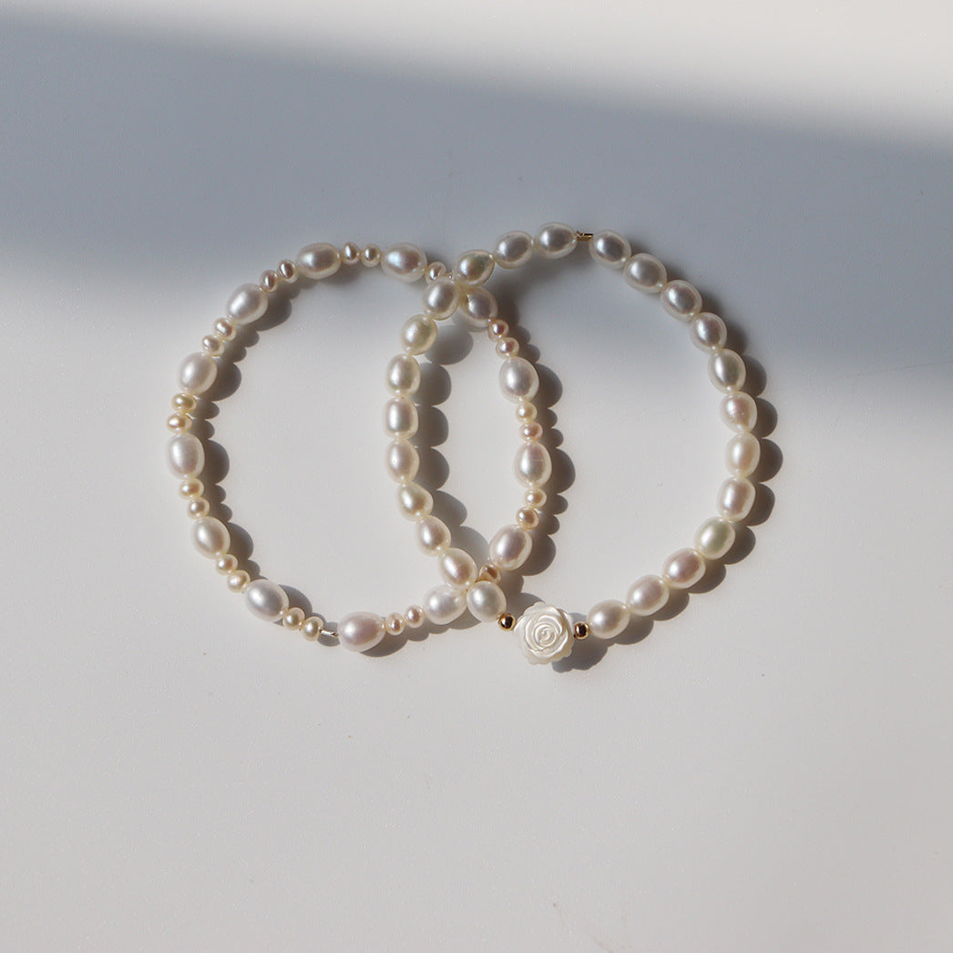 Pearl Female Design Strong Light Bells Of Ireland Elastic String Bracelets