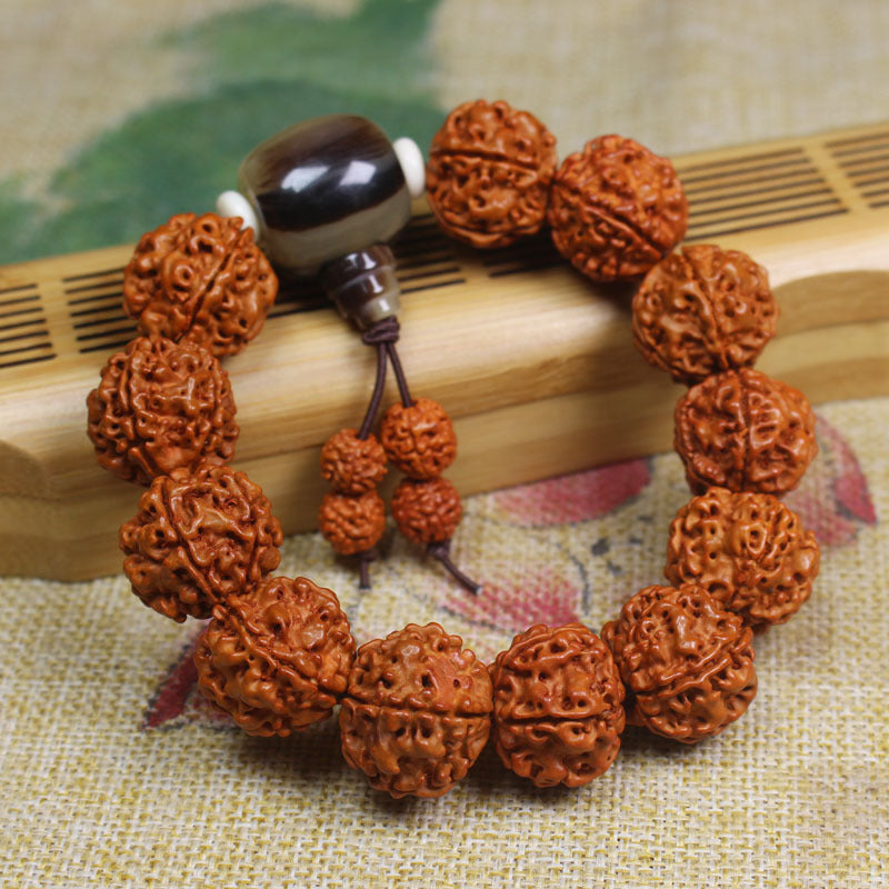 Nepal Bodhi Seeds Ox Bone Beeswax Bracelet