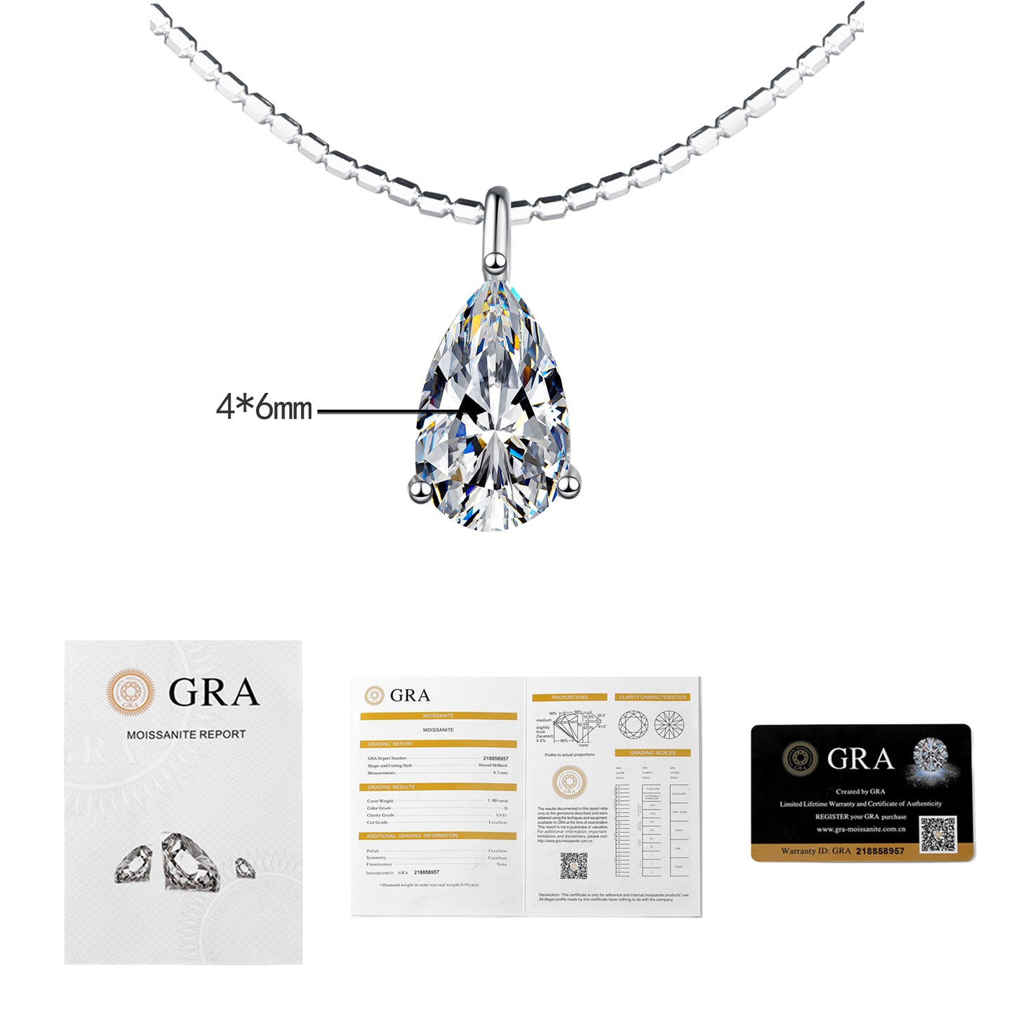 Women's Sier Moissanite Clavicle Chain Detachable Korean Necklaces