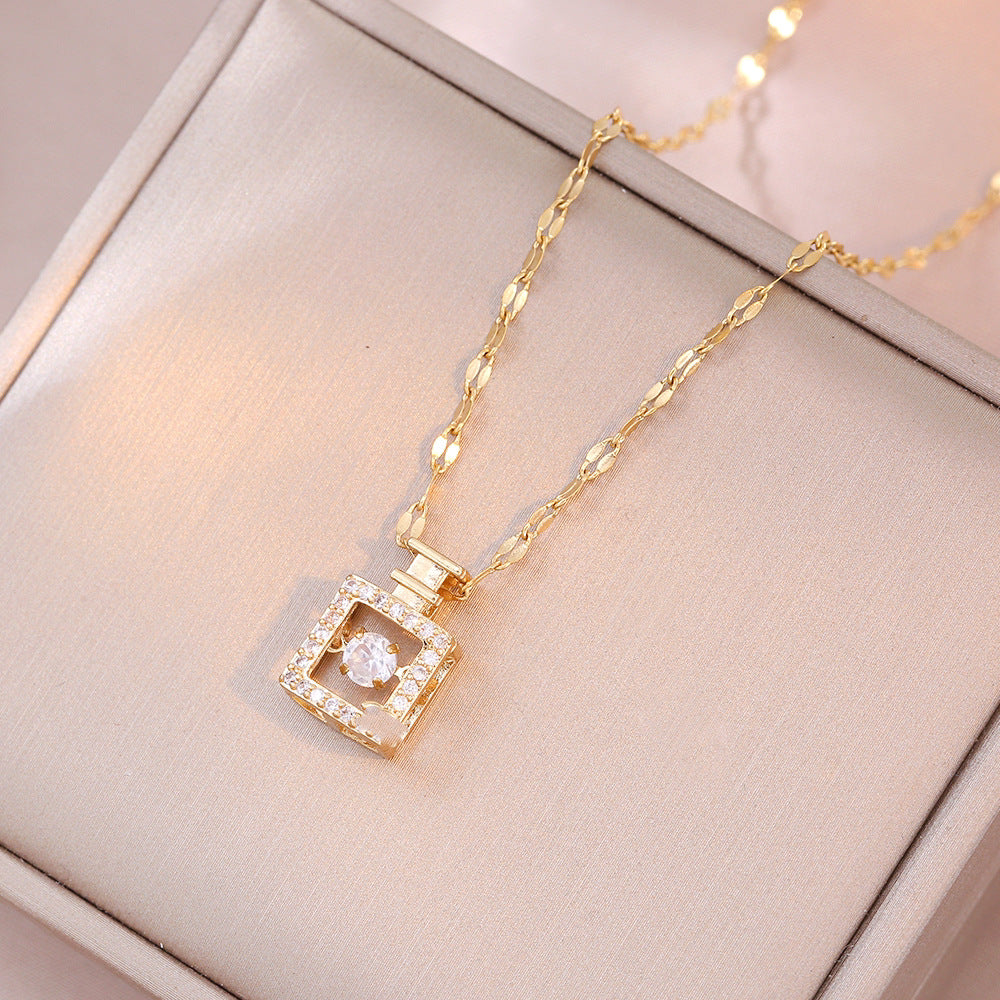 Women's Smart Bottle Zircon Geometric Niche Design Pendants