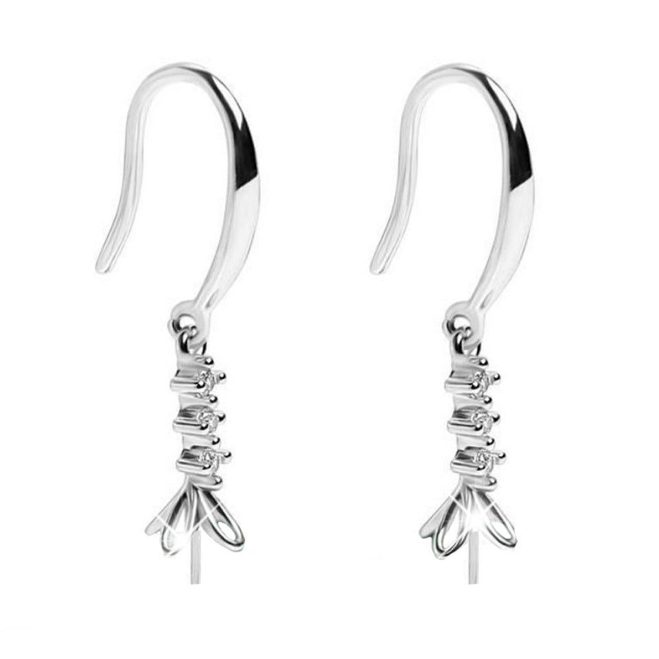 Women's Inlaid Zircon Support Ear Hook Copper Earrings