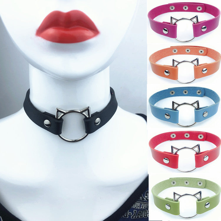 Heart Trendy Cat Head Personality Couple Performance Necklaces