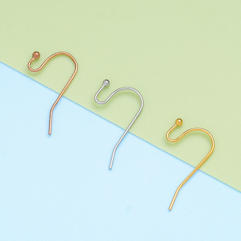 Stainless Steel Round Beads Head Eardrops Ear Hook