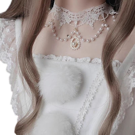 Pure Desire Lace Female Neck Bow Collar