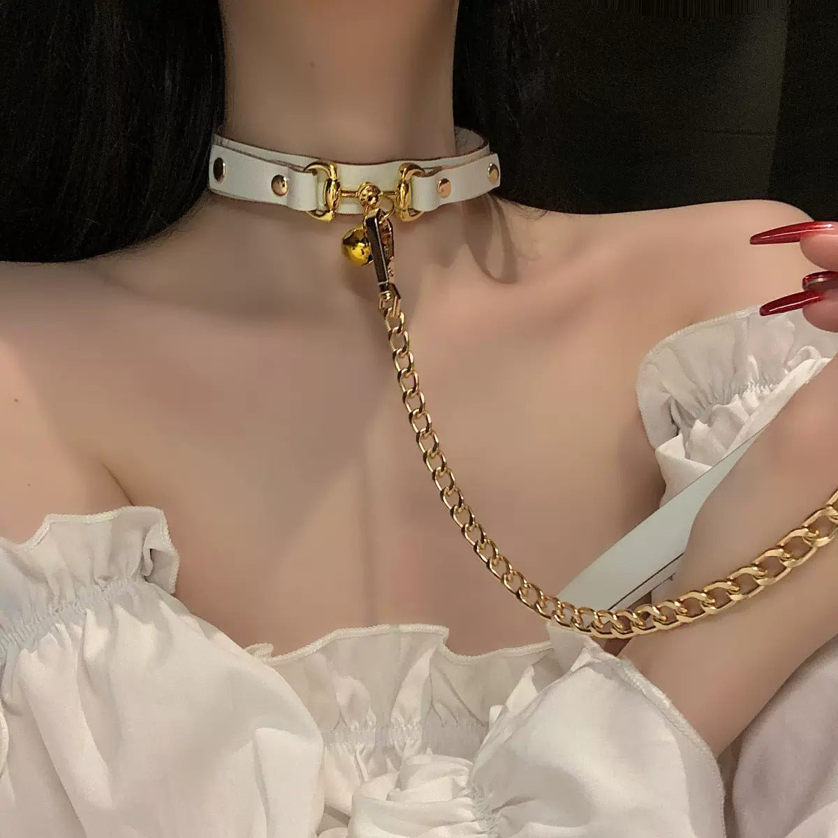 Women's Little Bell Shape Neck Band Chain Collar