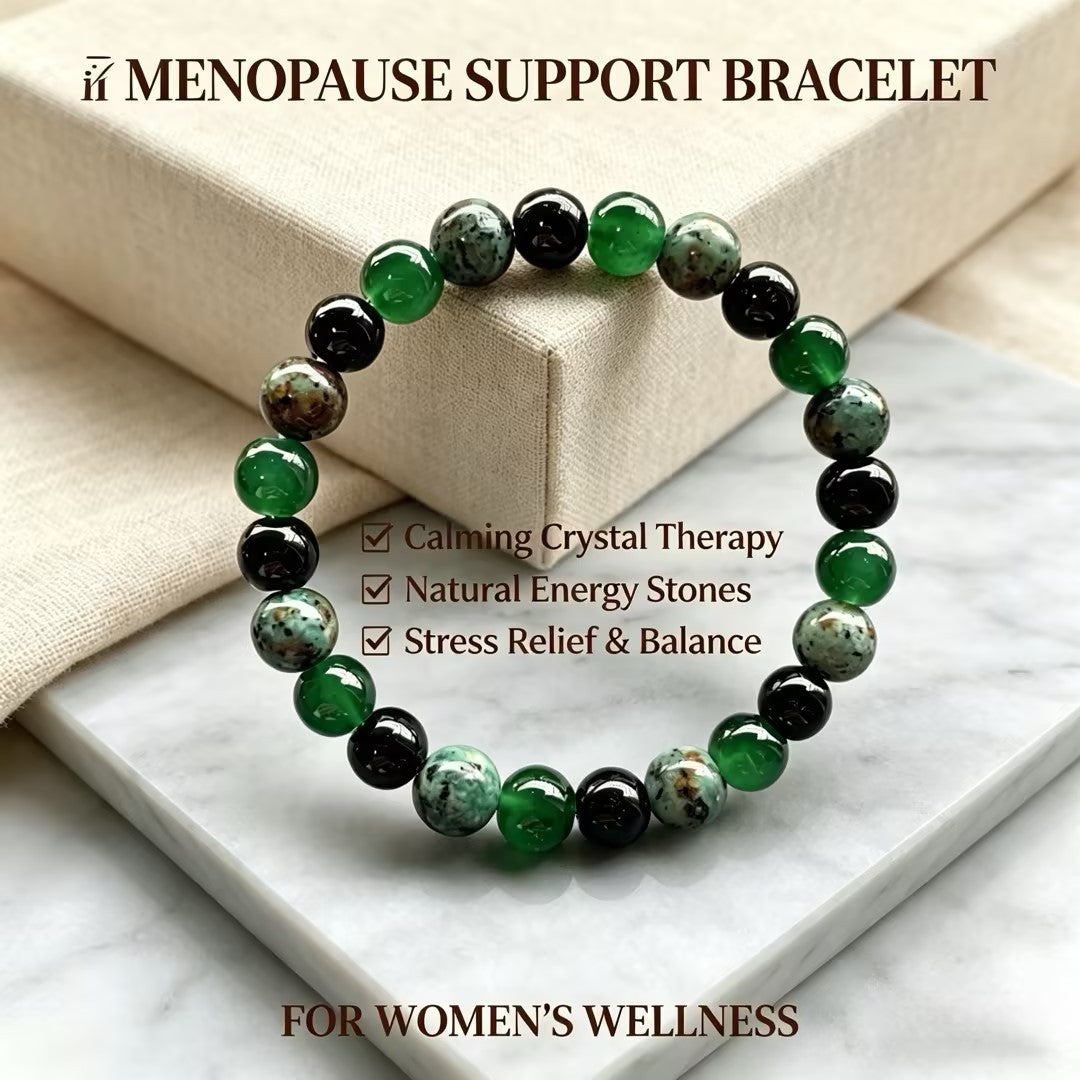 Women's Green Aventurine Obsidian Natural Crystal Energy Bracelet