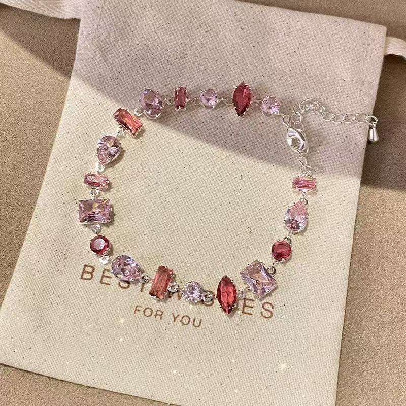 Golden Super Flash Zircon Female Good-looking Party Light Luxury Minority Bracelets