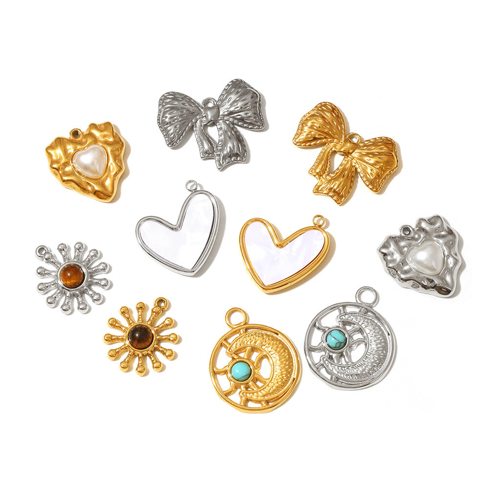 Versatile Women's Stainless Steel Gold-plated Bow Jewelry Accessories
