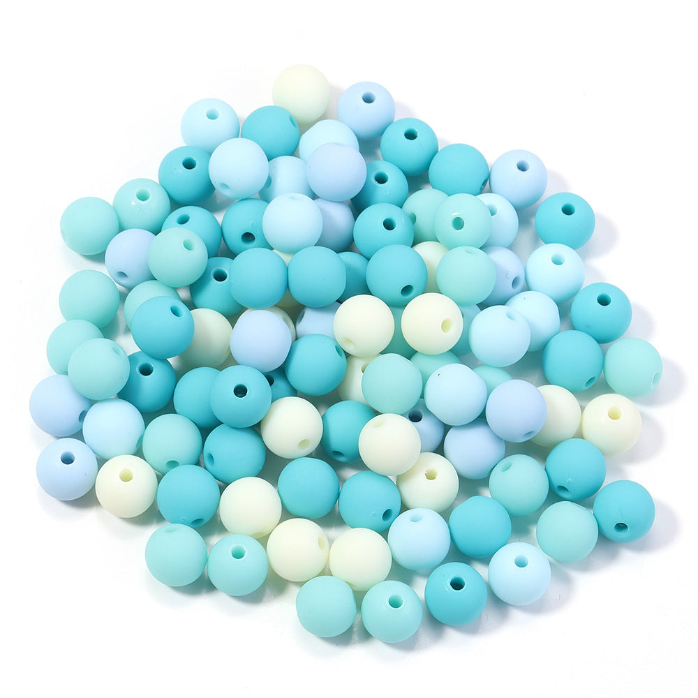 Creative Rubber Round Beads Effect Paint Jewelry Accessories