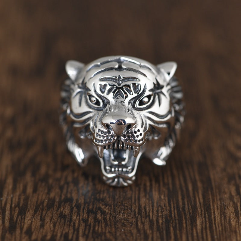 Men's Alloy Vintage Domineering Tiger Head For Ring