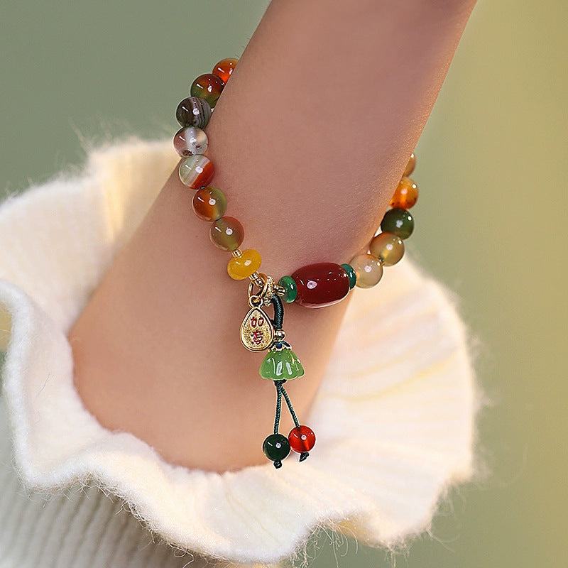Stone Ethnic Lotus Seedpod National Fashion Design Female Bracelets