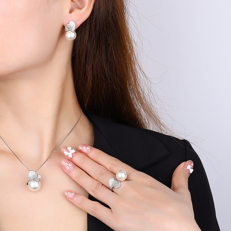 Women's Natural Freshwater Pearl White Shell Pearls Are Rings