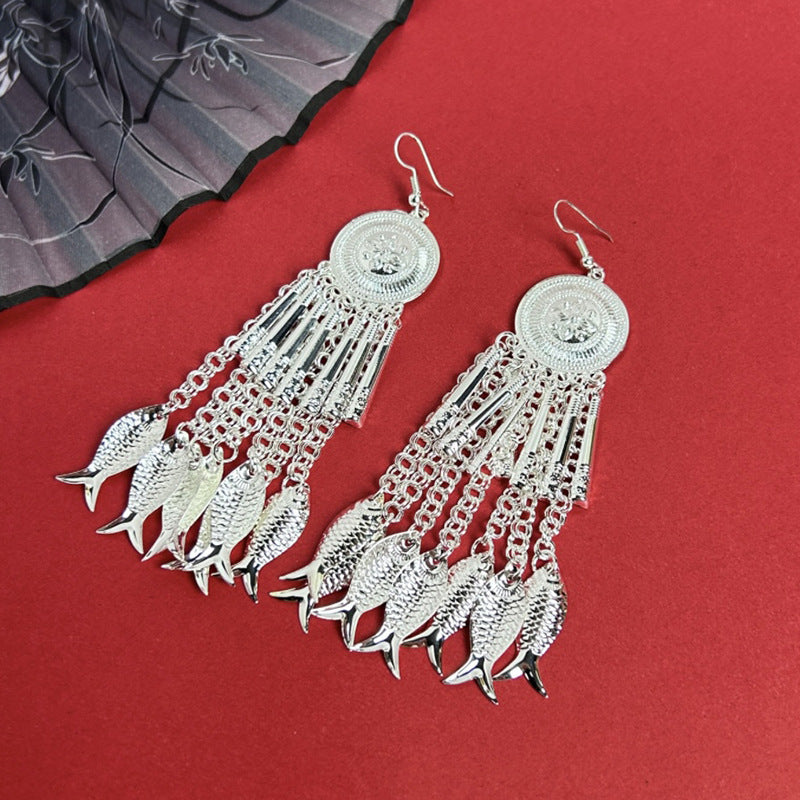 Ethnic Style Peacock Retro Ear Hook Earrings