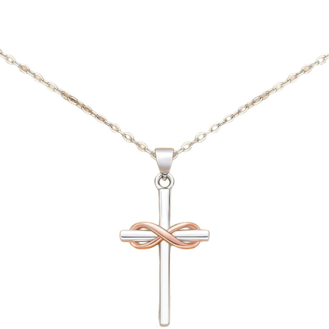 Women's Wireless Symbol Stainless Steel Rose Gold Blessing Necklace