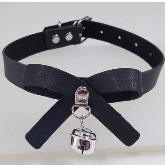 Punk Fashion Temperament Leather Bow Neckband Sexy Necklaces