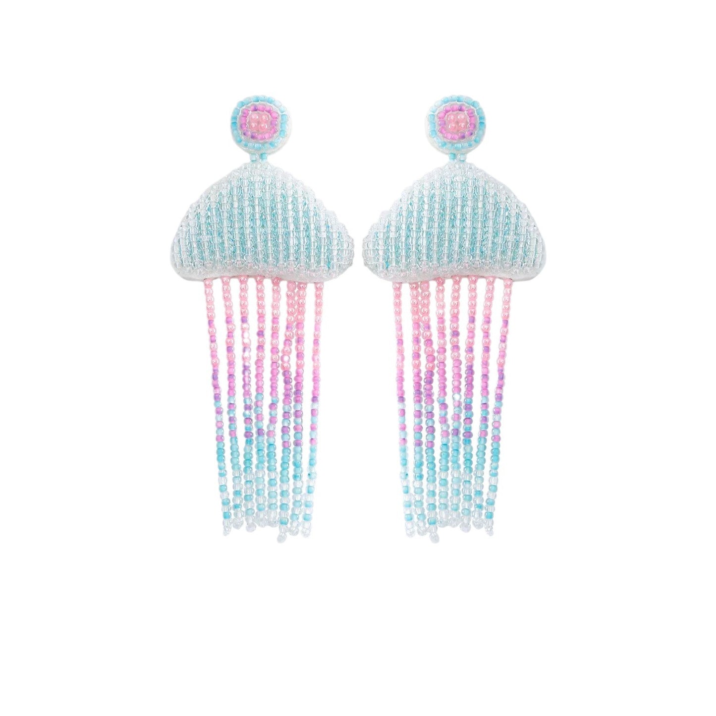 Vacation Style Beach Series Hand-woven Bead Shell Earrings