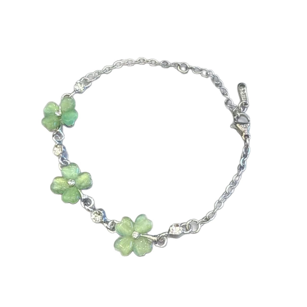 Summer Mori Style Fresh Clover Female Light Luxury Minority Design Bracelets