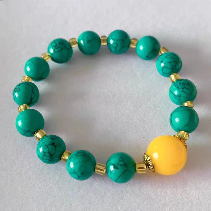 Turquoise Tibetan Buddha Beads Lucky Green Pine National Style Scenic Bracelets