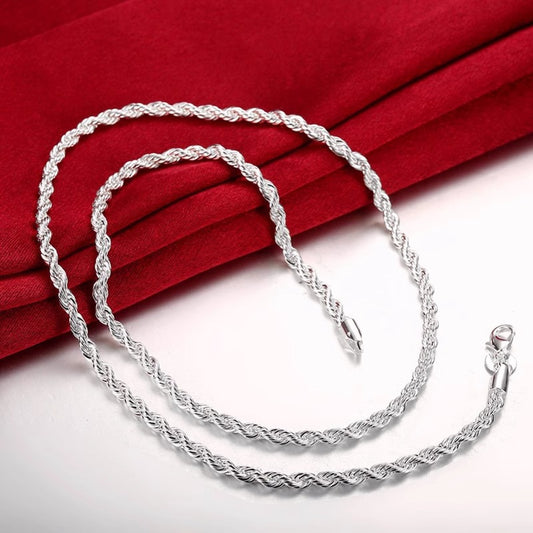 Women's & Men's Sier Chain Twisted String Fashion Twist Necklaces