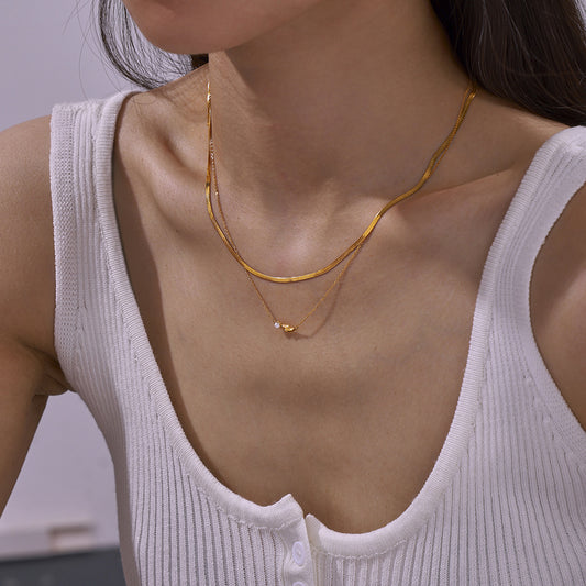 Clavicle Chain Female Personality Design Dolphin Shell Bead Titanium Pendants