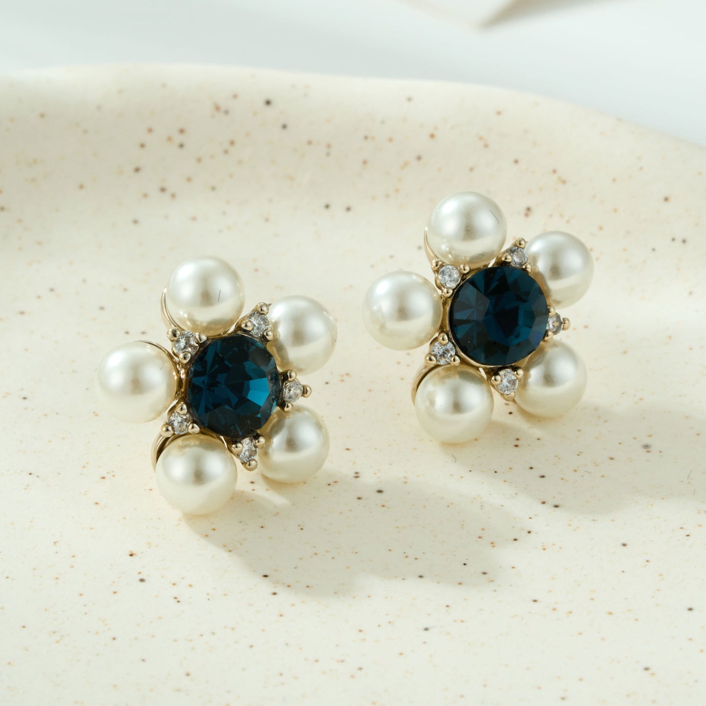 Pearl Flower Copper Alloy Micro Inlaid Zircon Sier Needle Rings
