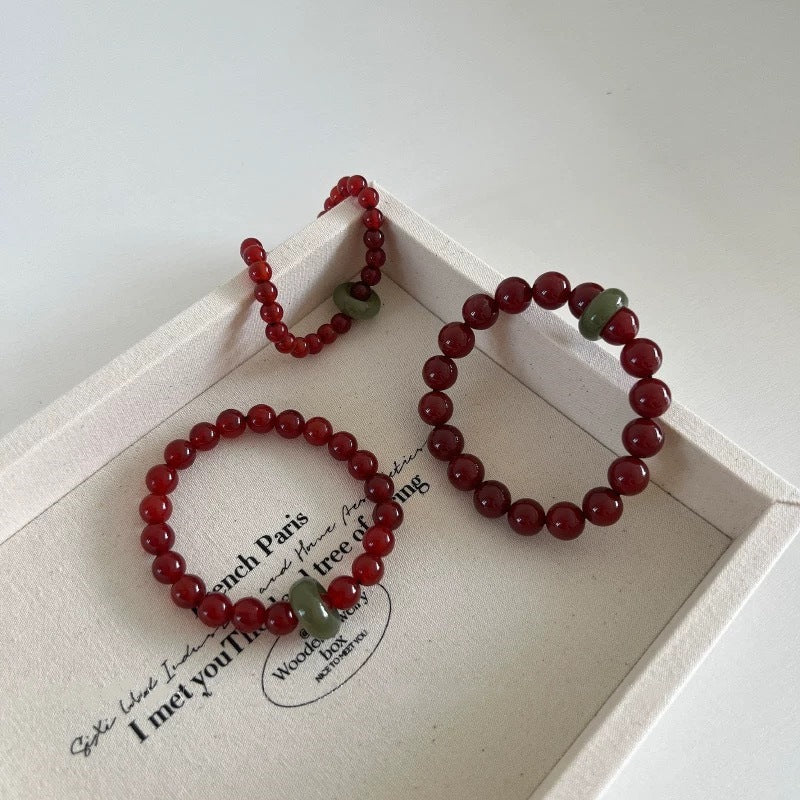 Chinese Imitation Natural Red Agate For Light Luxury Bracelets