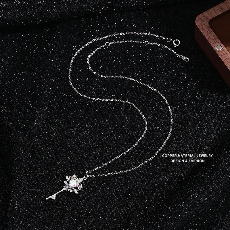 Color Zircon Clavicle Chain Fashionable All Necklace