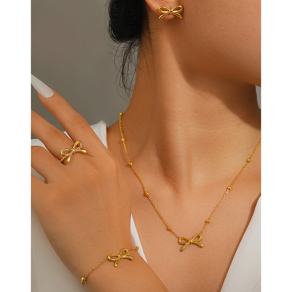 Women's Suit Fashionable Bowknot Stainless Steel Collarbone Bracelets