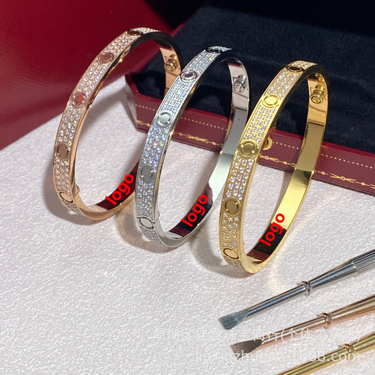 Gold Plated Thick Microphone Card Starry Bracelets