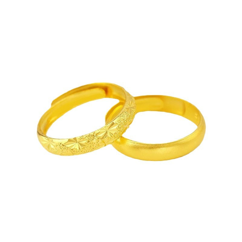 Women's Sand Surface Open Mouth Simple Meteor Rings