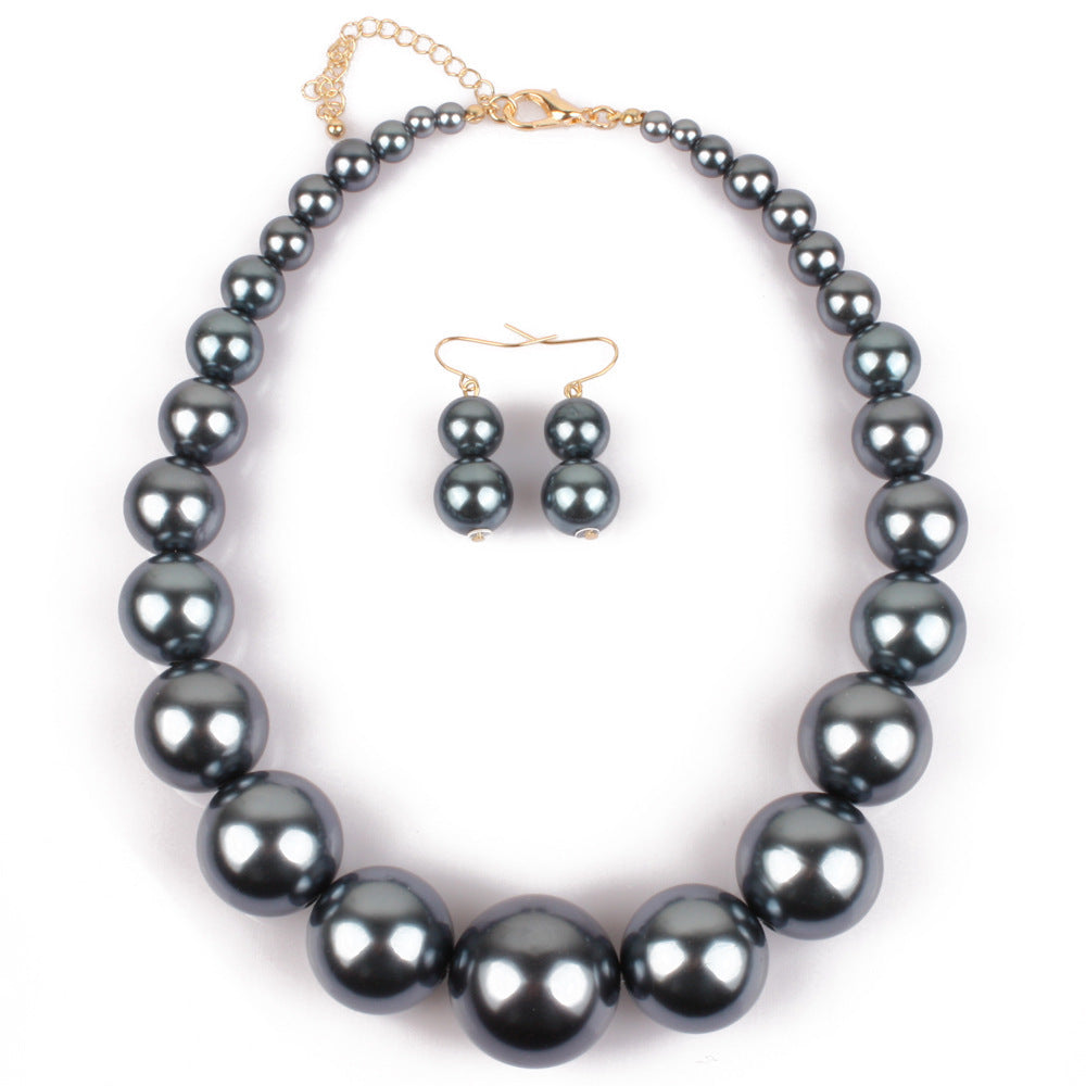 Bridal Exaggerated Simple Imitation Pearl Short Clavicle Necklace